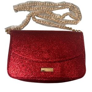 Jimmy Choo Parfums Glitter Crossbody Bag with Gold Chain